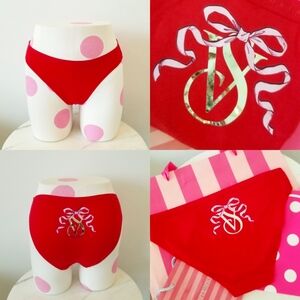 Victoria's Secret Cotton Modal High Waist High Leg Red Bikini Panty NWT Bow-tie